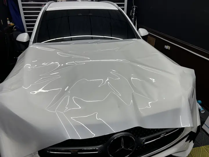 Mercedes-Benz・施工中・透明 TPU 犀牛皮